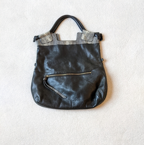 Foley + Corinna black snakeskin tote - Picture 2 of 8